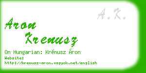 aron krenusz business card